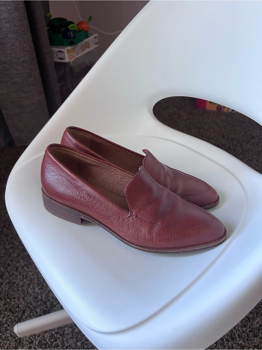 Madewell Women's Leather Loafers in Deep Wine